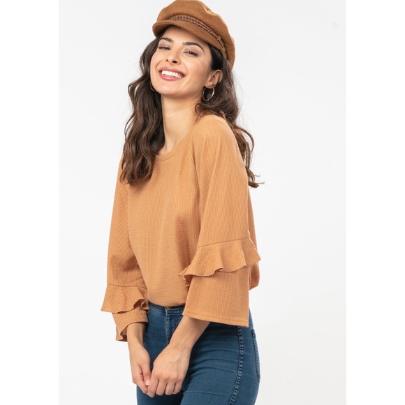 Very J Tops - Waffle Long Sleeve Tee